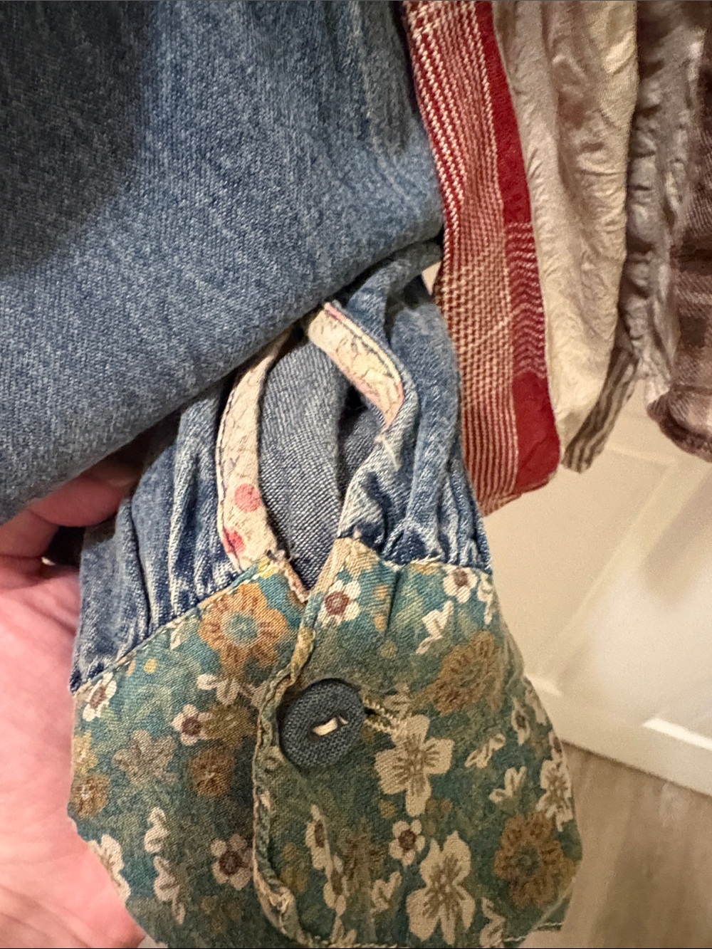 Young threads denim ruffle hoodie - Picture 6 of 9